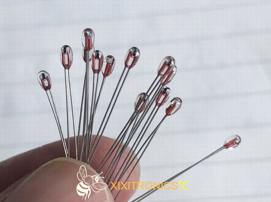 AIRMATIC MF57 सीरीज के लिए हेड साइज 1.6mm और 2.3mm के साथ रेडियल ग्लास कोटेड चिप थर्मिस्टर्स